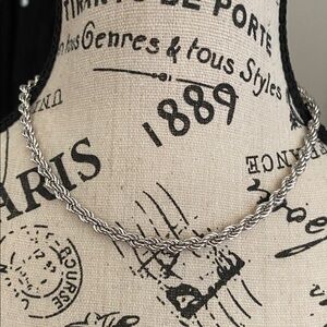 Elegant Monet Silver Rope Chain Necklace In Euc